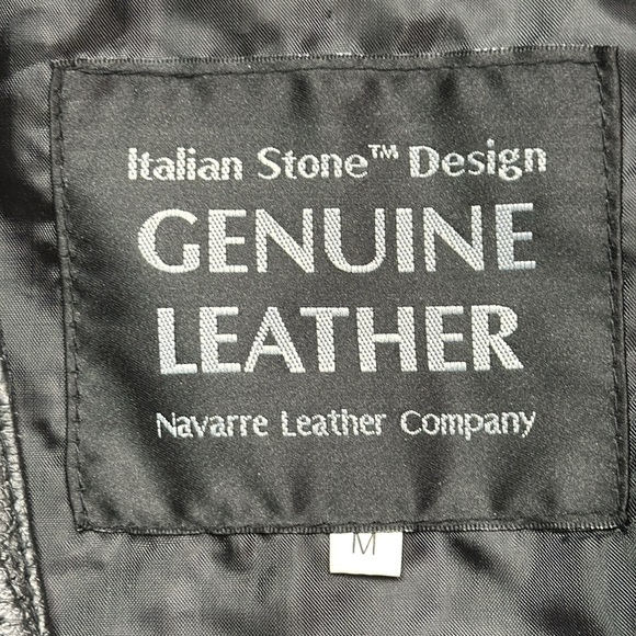 Italian Stone Design Genuine Leather Navarre Leather Company Vest Size Medium - Picture 7 of 7